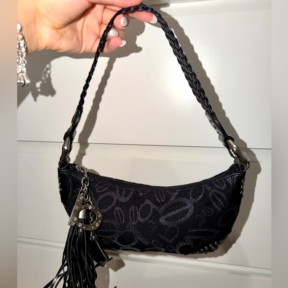 Bebe Canvas & Leather Small Shoulder Bag